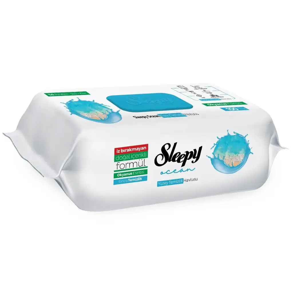 S. SURFACE CLEANING WIPES 100 PCS ocean, extra reiniging, wit ( Okyanus Ferah )