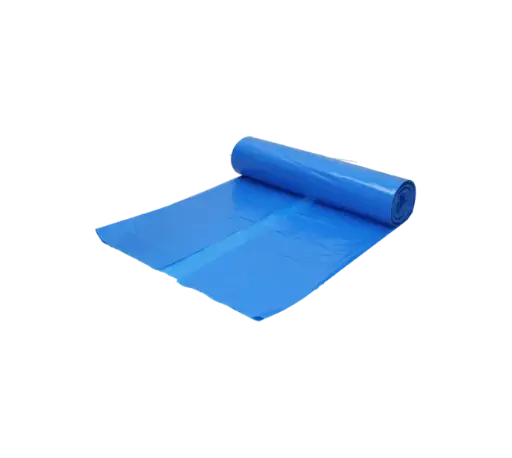 Afvalzak Gerecycled, LDPE, Blauw, 65+50 (2x25)x135cm, T80 , 240 Liter, 10 Rollen x 10 Stuks AL