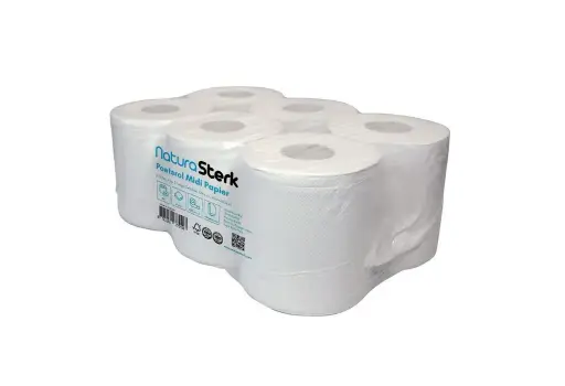 [NS140030] NaturaSterk Midi Poetspapier Cellulose 2-laags 500 gram,MZ Met Zakje 6 rollen 3Kg YT pr/02806 