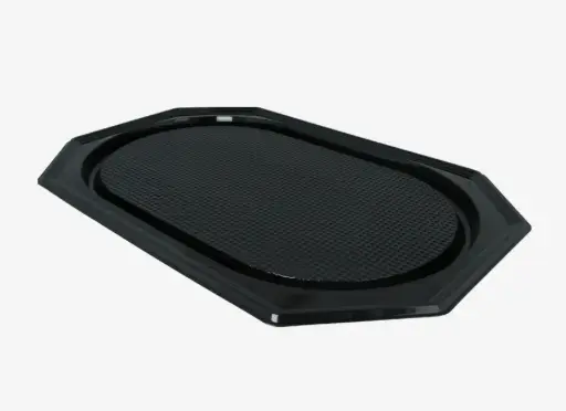 Catering schalen achthoekig 55cm zwart PET 10x10 Stuks